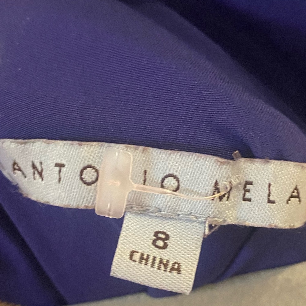 Antonio Melani Dress Ruffle Sleeve Blue Midi size 8 - Picture 9 of 9